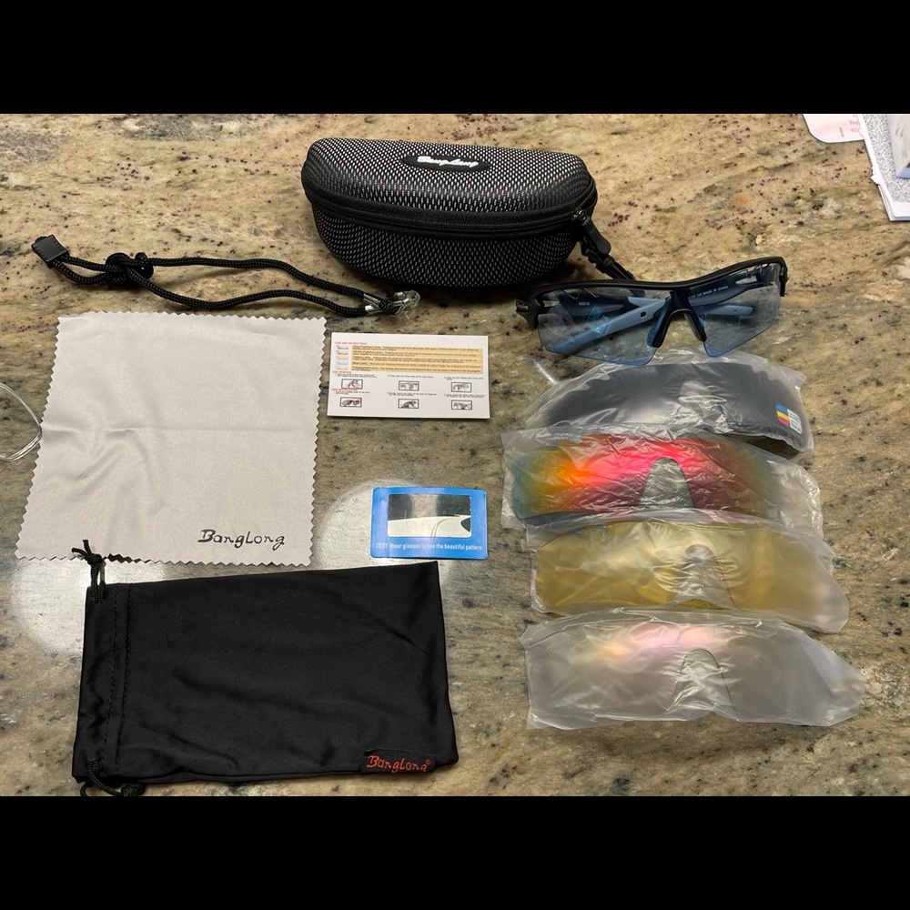 Banglong sunglasses. Multiple lenses for different weather etc. bnwot